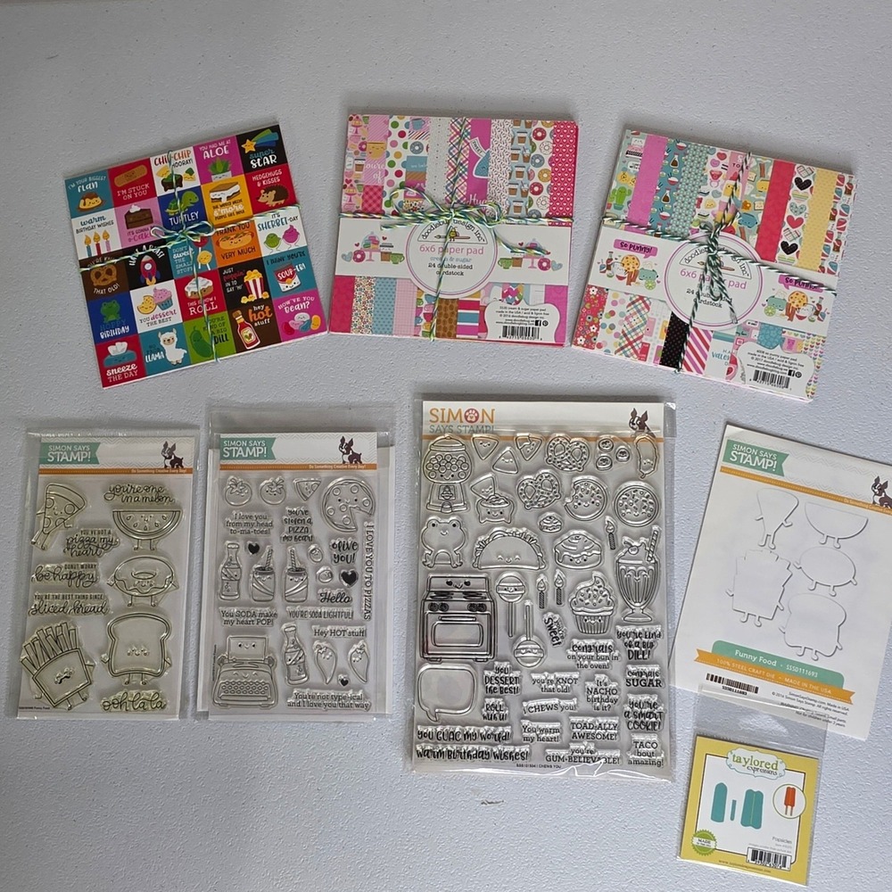 Simon Says Stamp Doodlebug Paper Crafting Bundle Food Puns Cards Scrapbooking